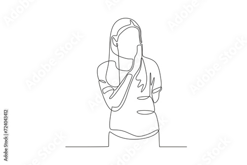 A woman gossips passionately