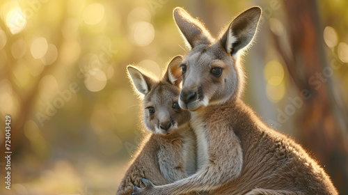 kangaroo with baby, generative ai © Saleem