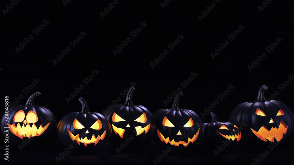 A group of pumpkins from downstairs in purple orange on a dark background.
A group of pumpkins from downstairs in purple orange on a dark background.