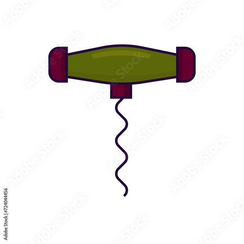 tire-bouchon manuel vert et marron