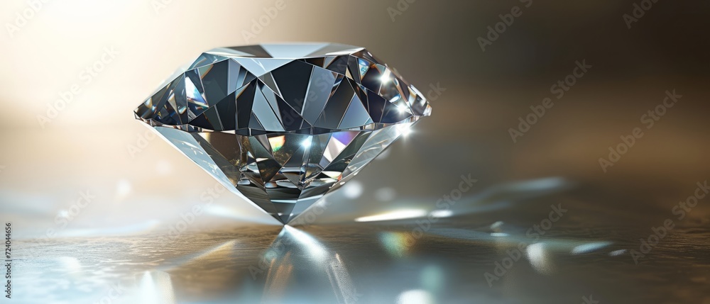 Minimalist diamond background with a singular, large, brilliantly cut diamond centered, emphasizing purity and elegance Minimalist diamond background with a singular, large, brilliantly cut diamond centered, emphasizing purity and elegance