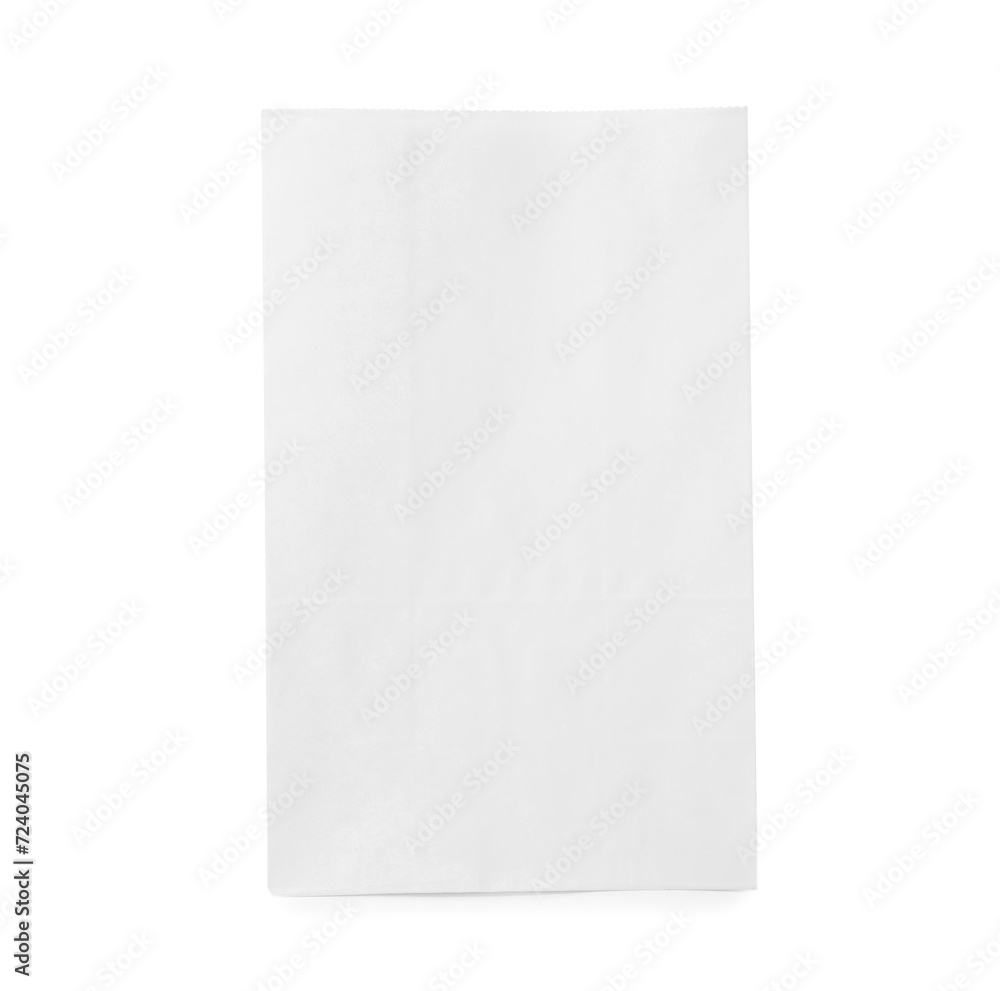 One open paper bag isolated on white One open paper bag isolated on white