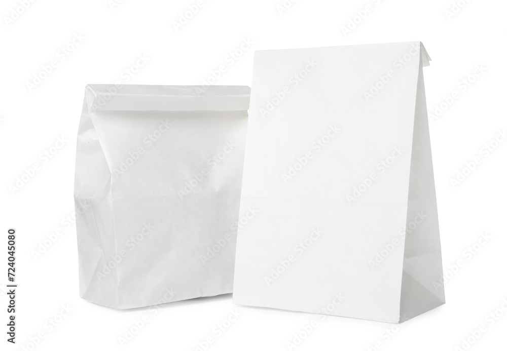 Two new paper bags isolated on white Two new paper bags isolated on white