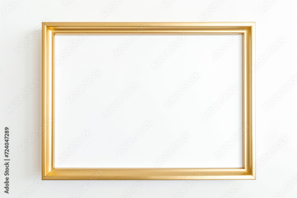 Empty golden frame on a white background. Empty golden frame on a white background.