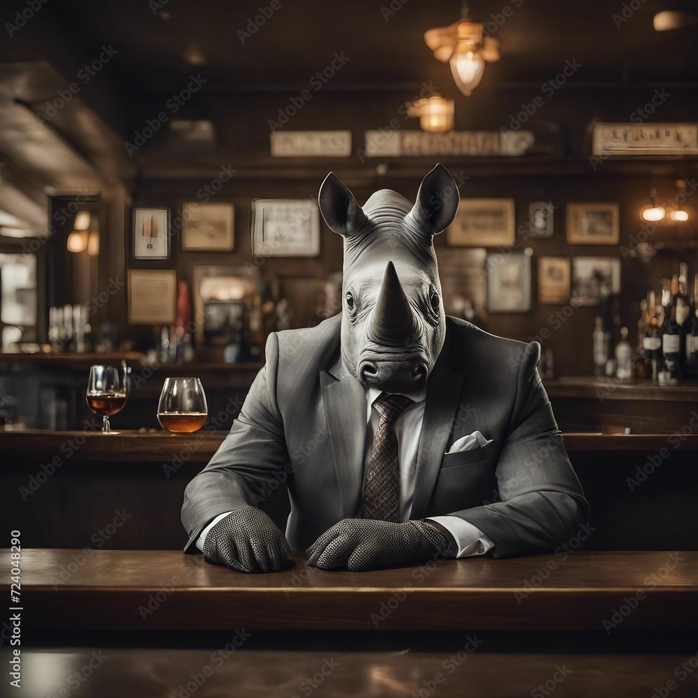 Businessman enjoying a drink at a sophisticated bar, relaxing in his tailored suit Businessman enjoying a drink at a sophisticated bar, relaxing in his tailored suit