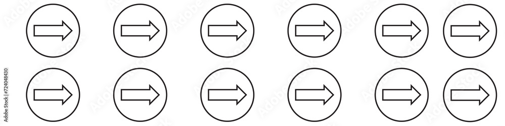 set of thick arrows in different colors set of thick arrows in different colors