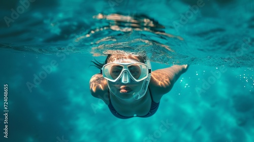 person snorkeling in the ocean