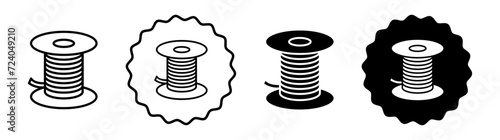 Wire set in black and white color. Wire simple flat icon vector