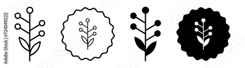 Golden Wattle set in black and white color. Golden Wattle simple flat icon vector