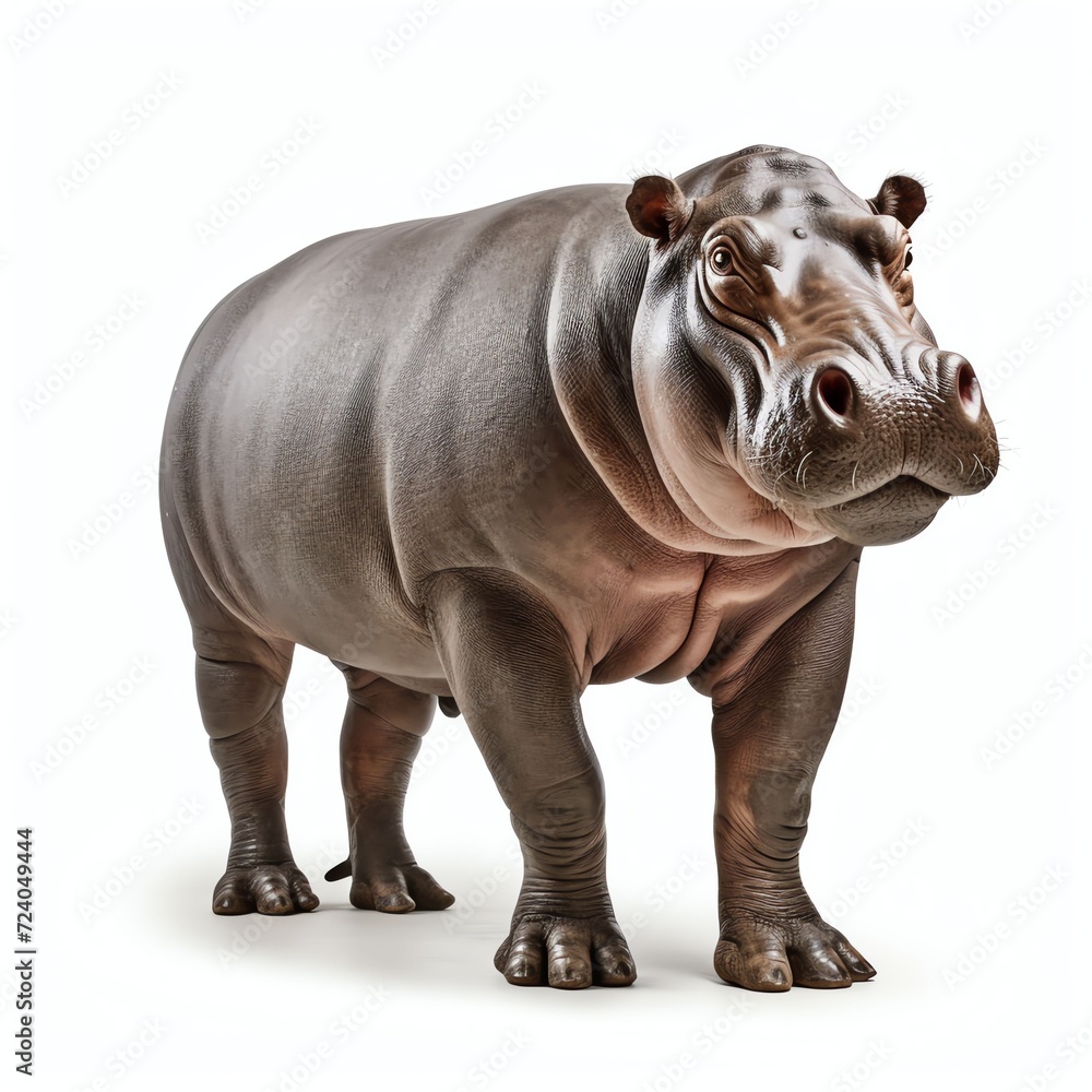 a hippopotamus, studio light , isolated on white background a hippopotamus, studio light , isolated on white background
