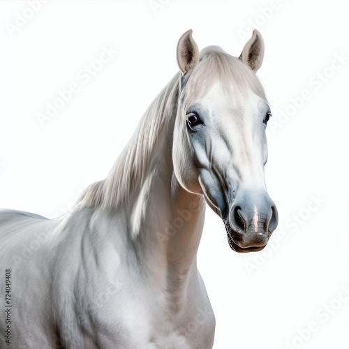 a horse, studio light , isolated on white background