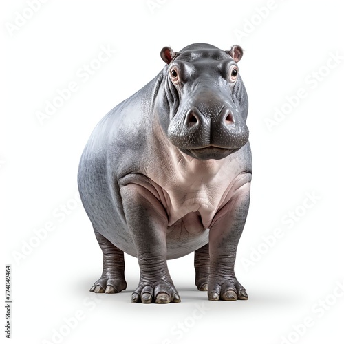 a hippopotamus, studio light , isolated on white background