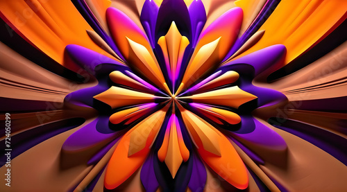 Abstract synergistic background  masterpiece of flower and gold synergy.