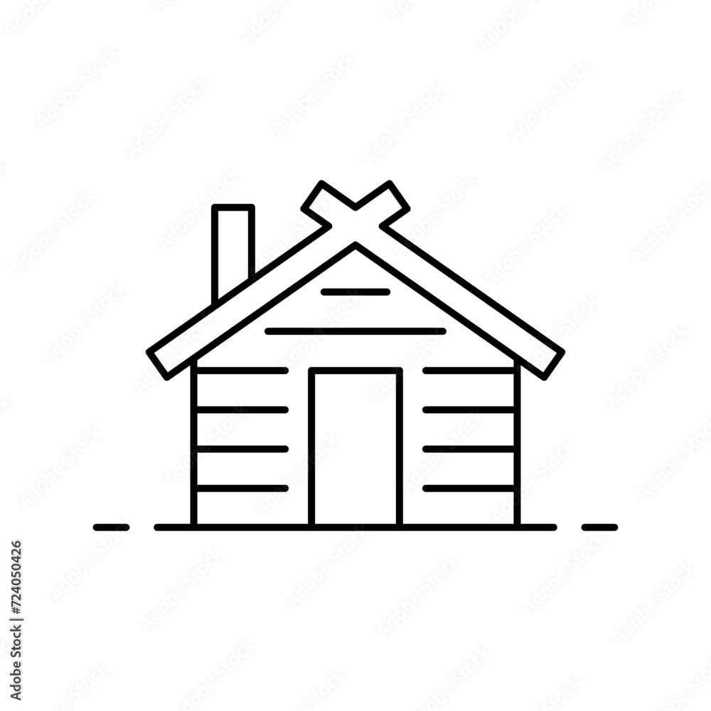 House icon. Black contour linear silhouette. Editable strokes. Front view. Vector simple flat graphic illustration. Isolated object on a white background. Isolate. House icon. Black contour linear silhouette. Editable strokes. Front view. Vector simple flat graphic illustration. Isolated object on a white background. Isolate.