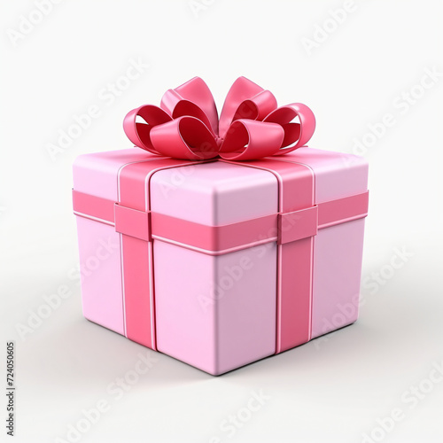 3d render icon of valentine gift box cartoon isolated