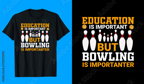 Funny Bowling Typography T-shirt design