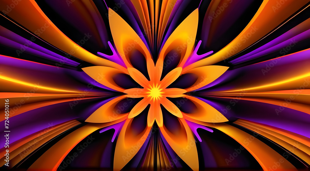 Abstract magical background, blend of gold and violet evokes marvel.