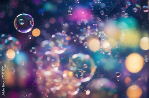 abstract colorful bubble background with bokeh