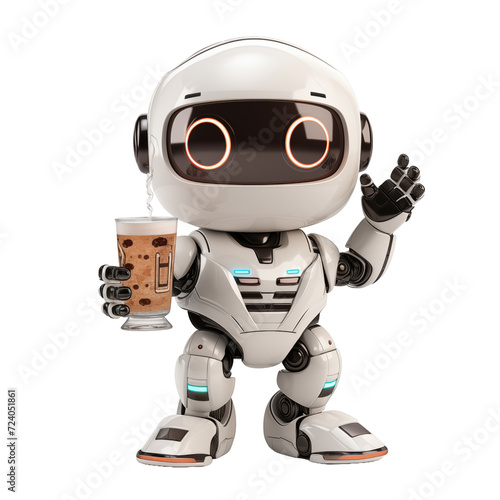 Cute robot kids cute promotion food with isolated transparant background