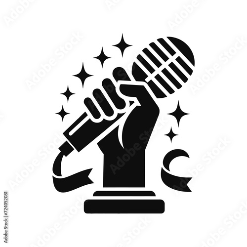 Mic Drop Triumph Gesture Vector Icon