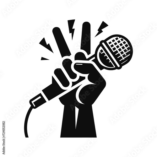 Mic Drop Triumph Gesture Vector Icon