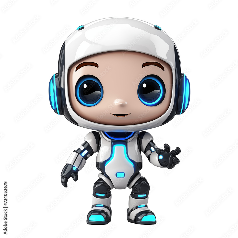 Cute robot kids cute with isolated transparant background