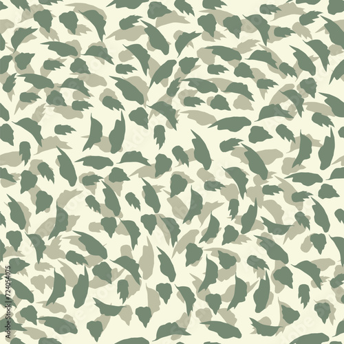 green leaves flowers vector pattern