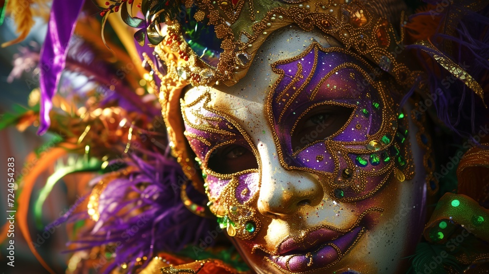 a colorful mask with feathers a colorful mask with feathers