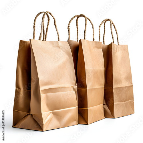 Eco-friendly reusable shopping bags isolated on white background, minimalism, png 