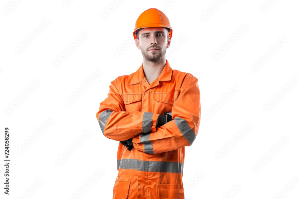 Smart young engineer building or constructor worker with safety uniform, vest and safety hat isolated on transparent background, planning project. Smart young engineer building or constructor worker with safety uniform, vest and safety hat isolated on transparent background, planning project.