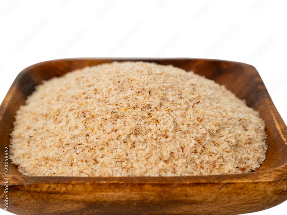 Dietary supplement in the form of fiber on a white background. Fiber close up. Dietary supplement in the form of fiber on a white background. Fiber close up.