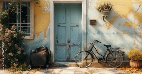 A Well-Loved Bicycle Parked at the Entrance, Bestowing Charm to the Home