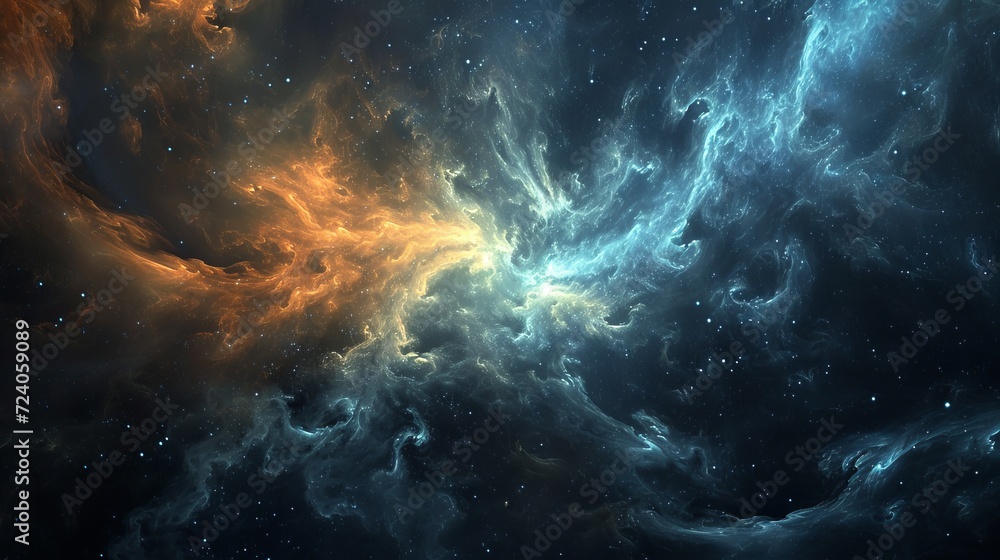 Fototapeta premium Space-themed digital art showcasing vibrant cosmic swirls