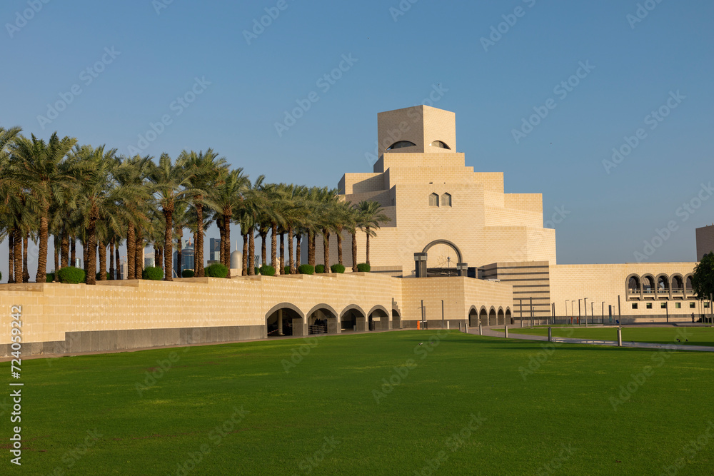 Fototapeta premium The Museum of Islamic Art is one of the tourist attractions in Qatar, which is distinguished by its beautiful architecture