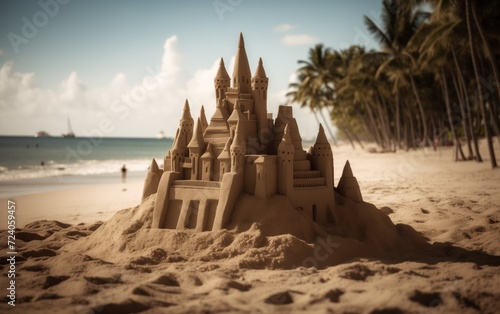 sand castle with ocean background  © say_hope