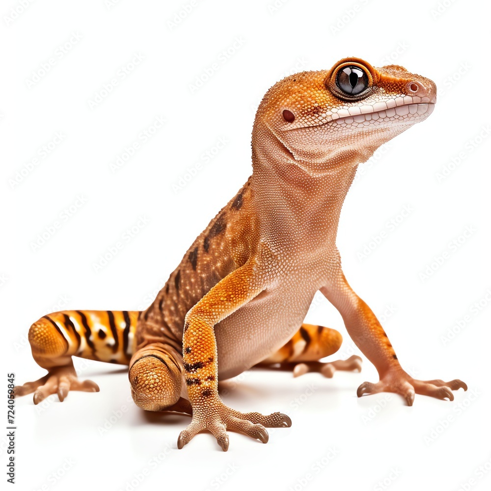 Obraz premium a gecko, studio light , isolated on white background