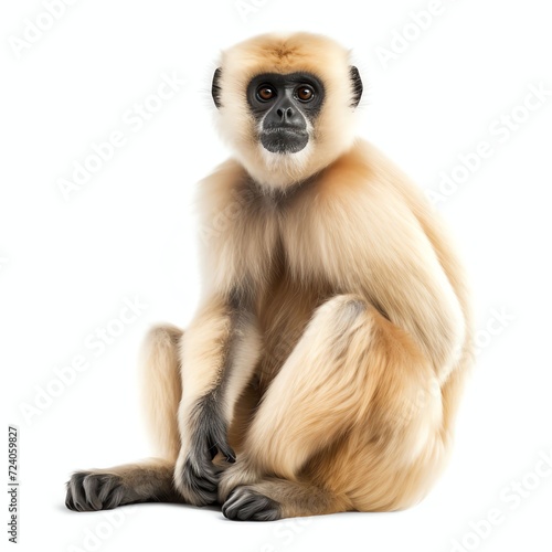 a gibbon, studio light , isolated on white background © singgih
