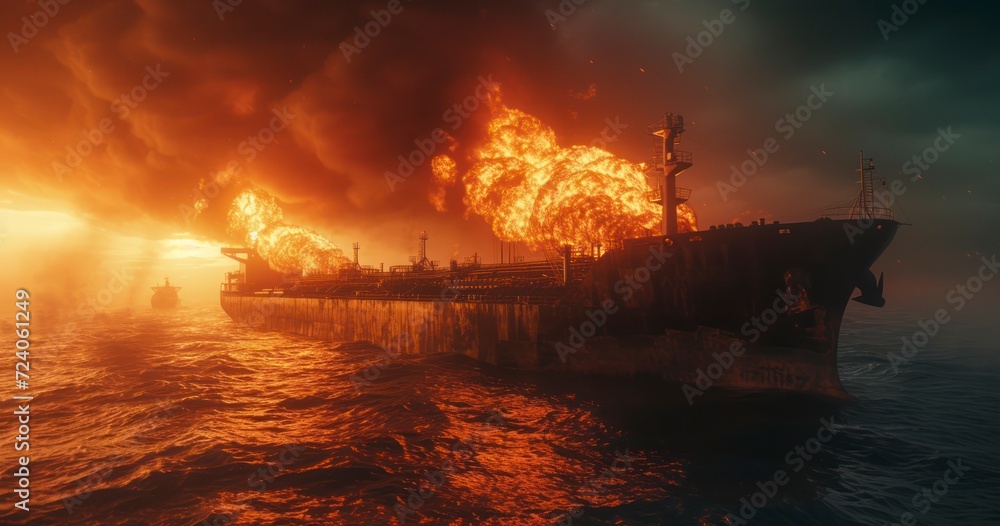 Blazing Disaster - Assessing the Ecological Impact of a Burning Oil Tanker