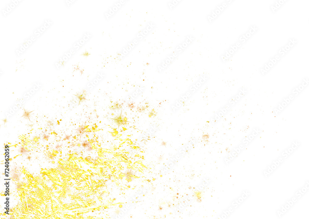 luxury_gold_paint_splash_granules_platter_on_transparent_background