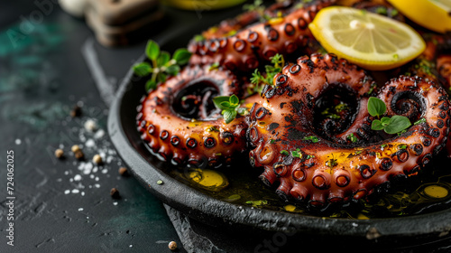 Charred Elegance: Gourmet Grilled Octopus with Fresh Herbs