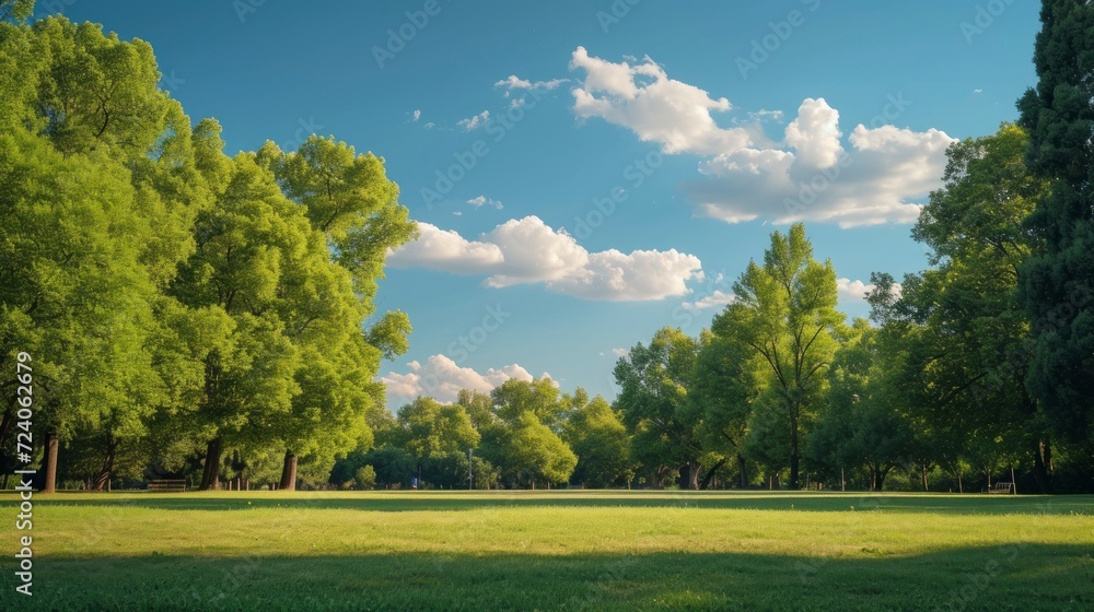 beautiful natural park with forested area in the background beautiful natural park with forested area in the background