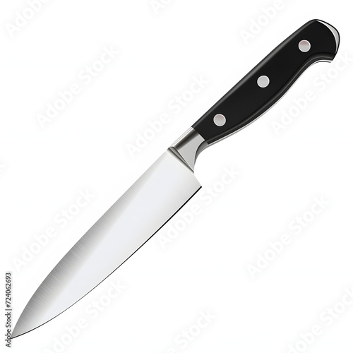 Kitchen knife isolated on white background, realistic, png 