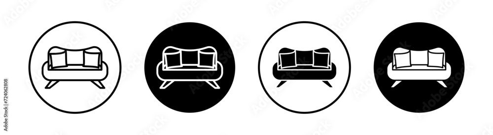 Sofa flat line icon set. Sofa Thin line illustration vector Sofa flat line icon set. Sofa Thin line illustration vector