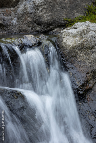 Waterfall. Rocks. Nature. Running water. At Auckland Zoo New  Zealand