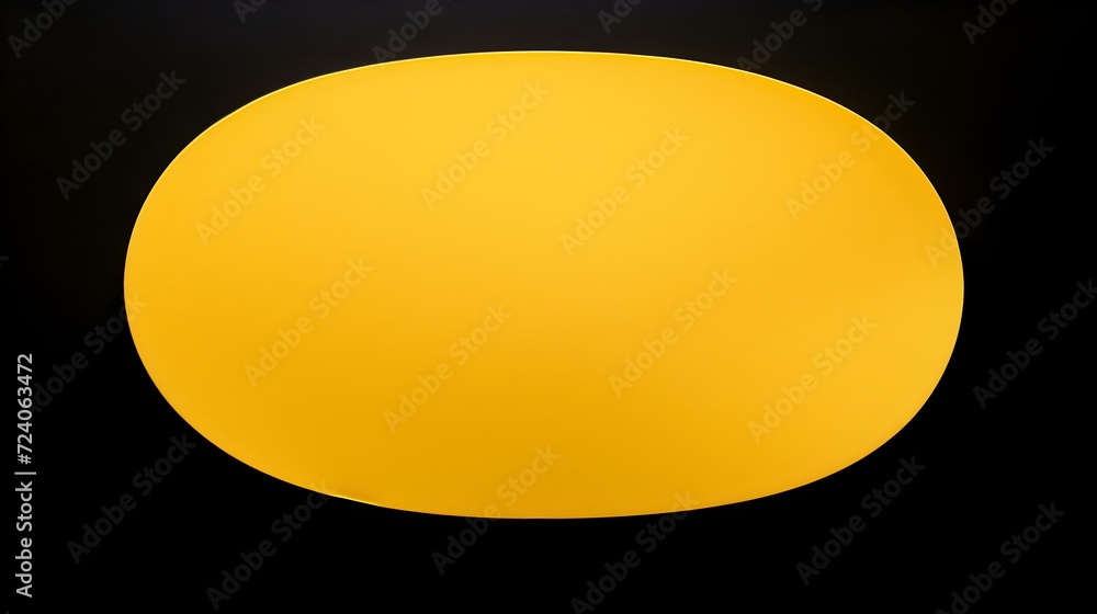 Yellow oval Paper Note on a black Background. Brainstorming Template with Copy Space