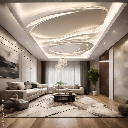 modern living room beautifull ceiling