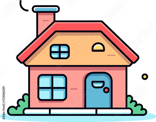 Vector Art of Cottage LifeHouse Structure Illustrations photo