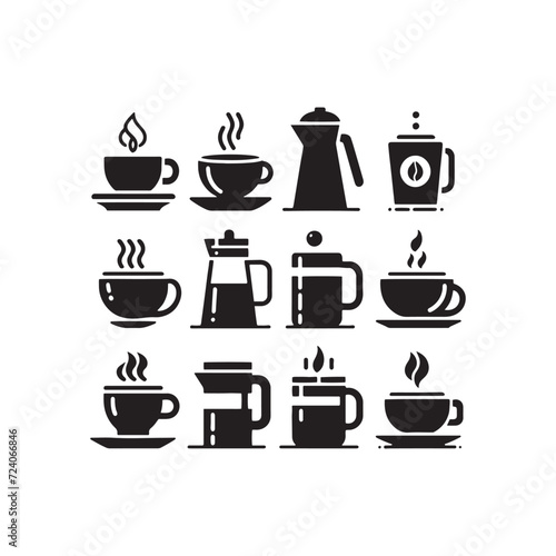 Wallpaper Mural Espresso Harmony: Silhouetted Coffee Moments Celebrating the Richness of Espresso - Coffee Illustration - Coffee Vector
 Torontodigital.ca