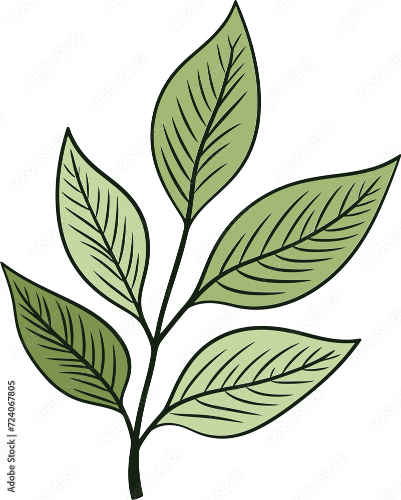 Tech Inspired Flora Digital Leaf Vector ConceptsEclectic Botany Fusion of Styles in Leaf Vector Art
