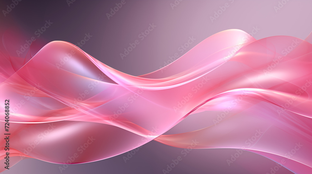 Vibrant Pink and Purple Wave Art with Abstract Background and Flowing Smoke, Illuminated by Light – Digital Illustration with Energy and Motion Elements, Perfect as Wallpaper or Backdrop Texture